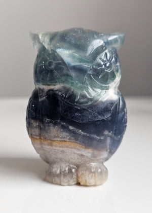 Owl (rainbow fluorite)