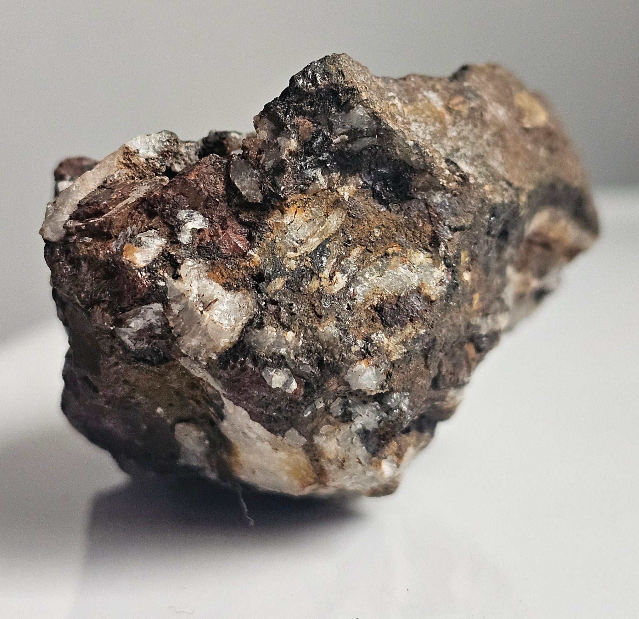 Siderite in Quartz from Betws Garmon Mine, Gwynedd, Wales