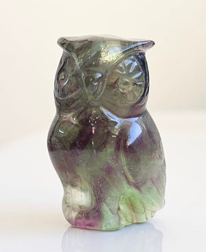 Owl #2 (4cm-rainbow fluorite)