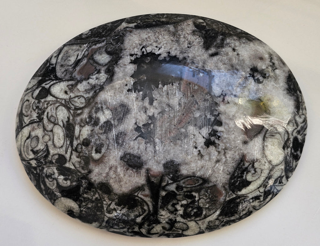 fossil marble trinket dish from morocco