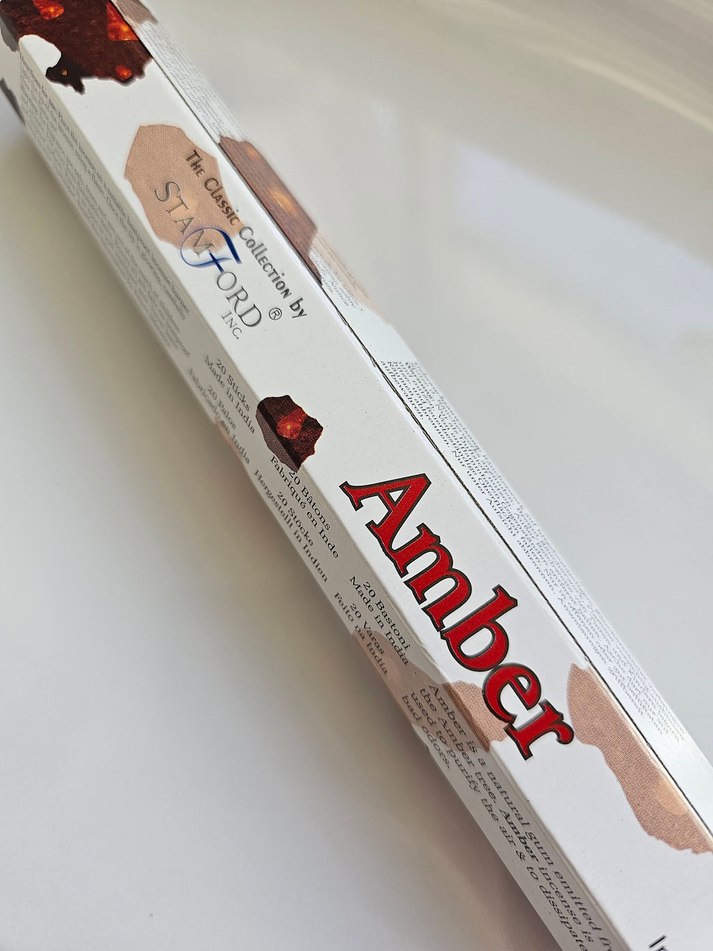 A box of Stamford brand incense sticks scent Amber