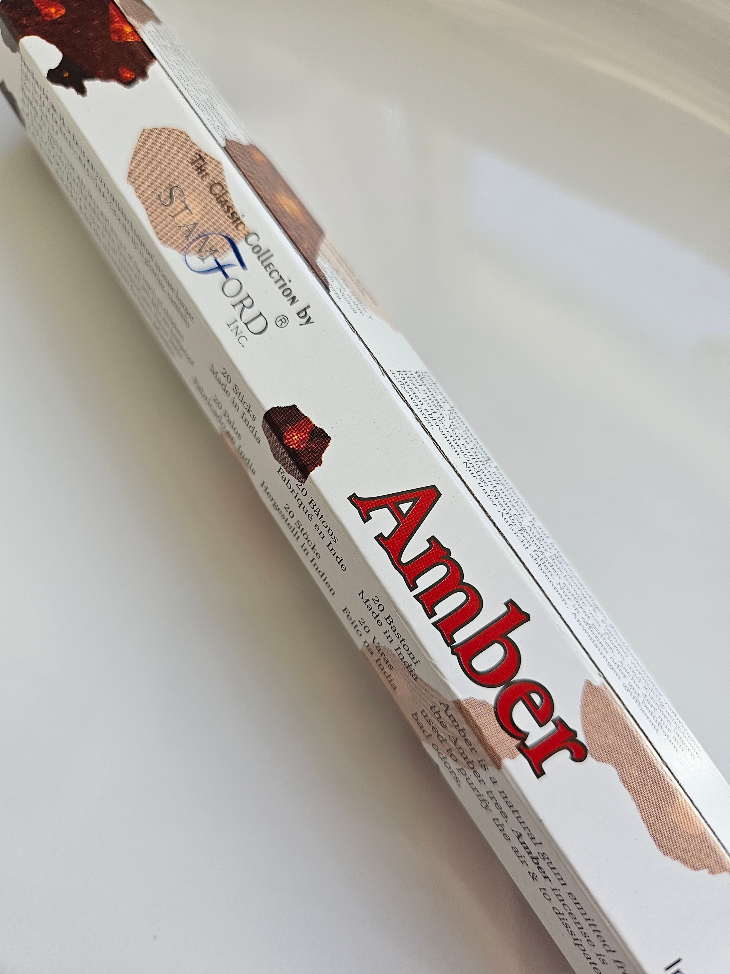 A box of Stamford brand incense sticks scent Amber