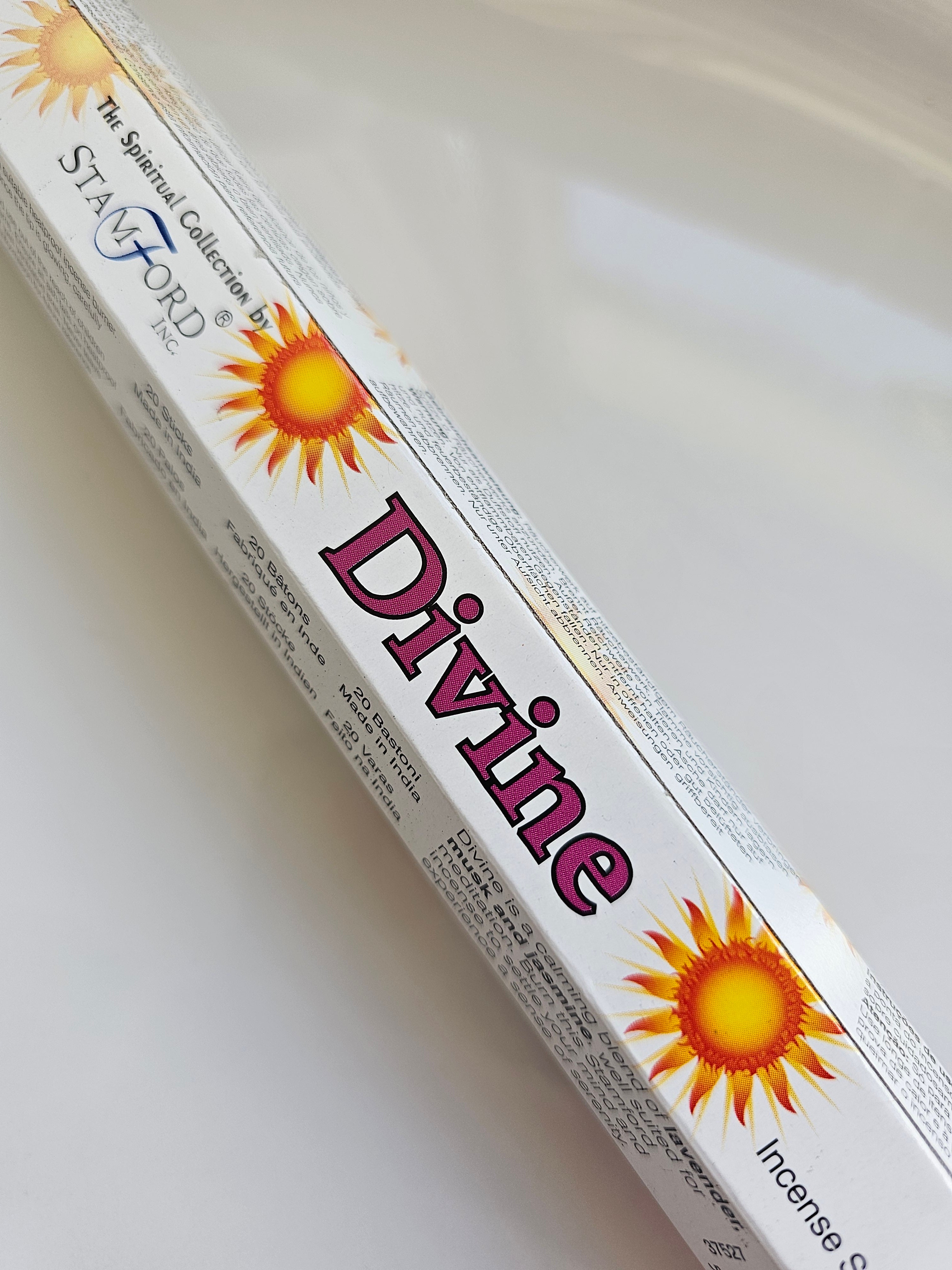 A box of Stamford brand incense sticks scent Divine