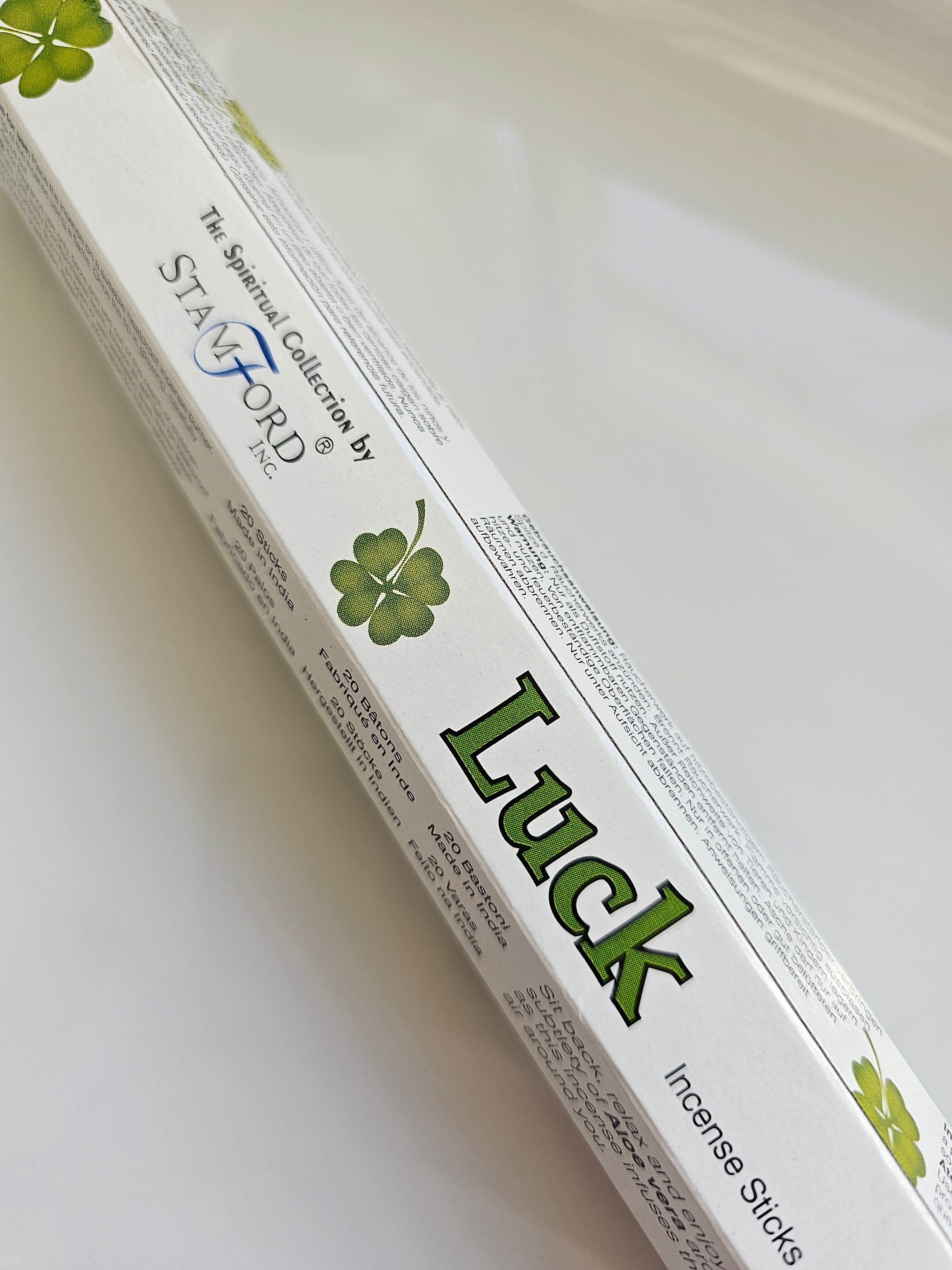A box of Stamford brand incense sticks scent Luck