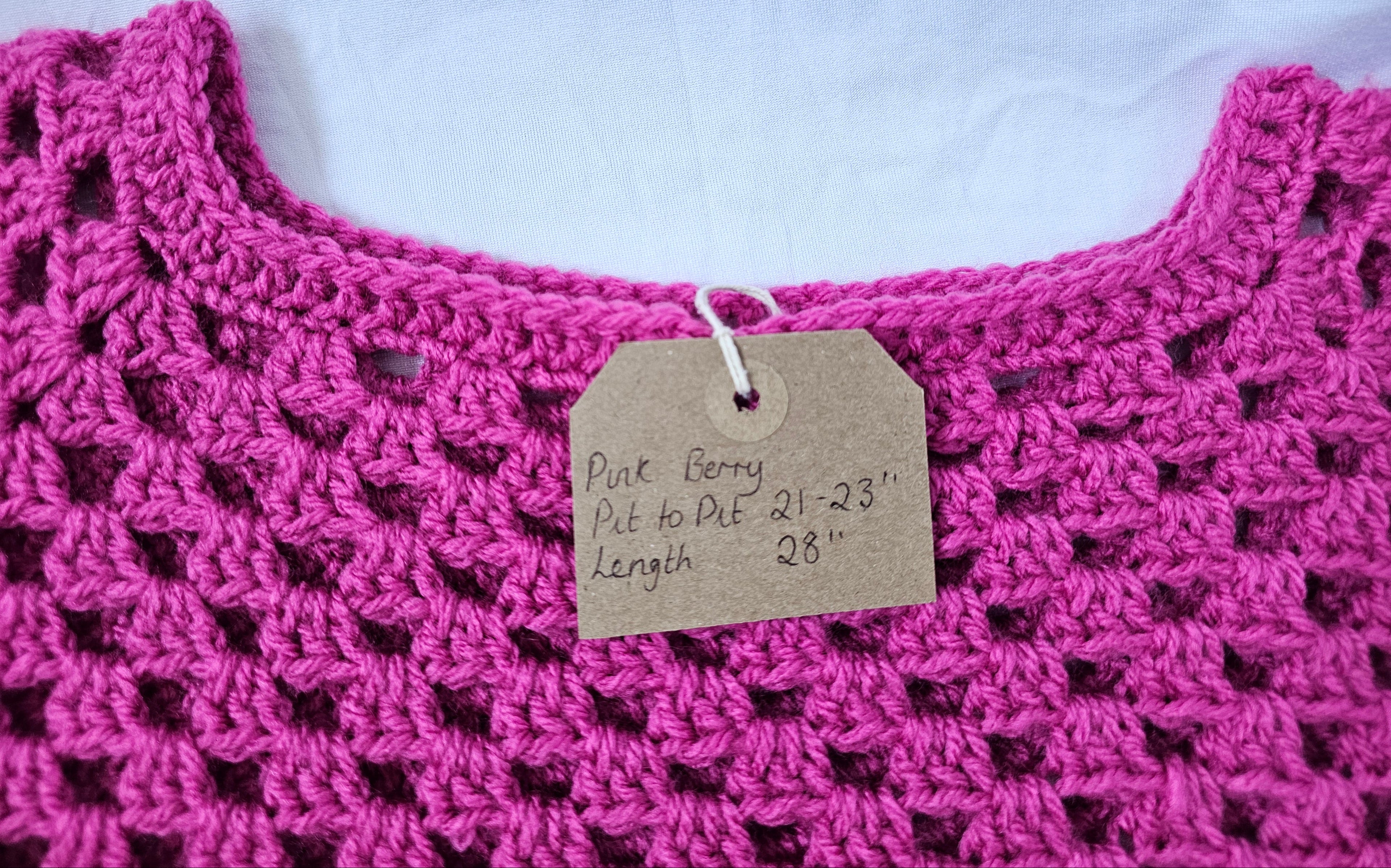 Made by Mammy Pink Berry Crochet Jumper