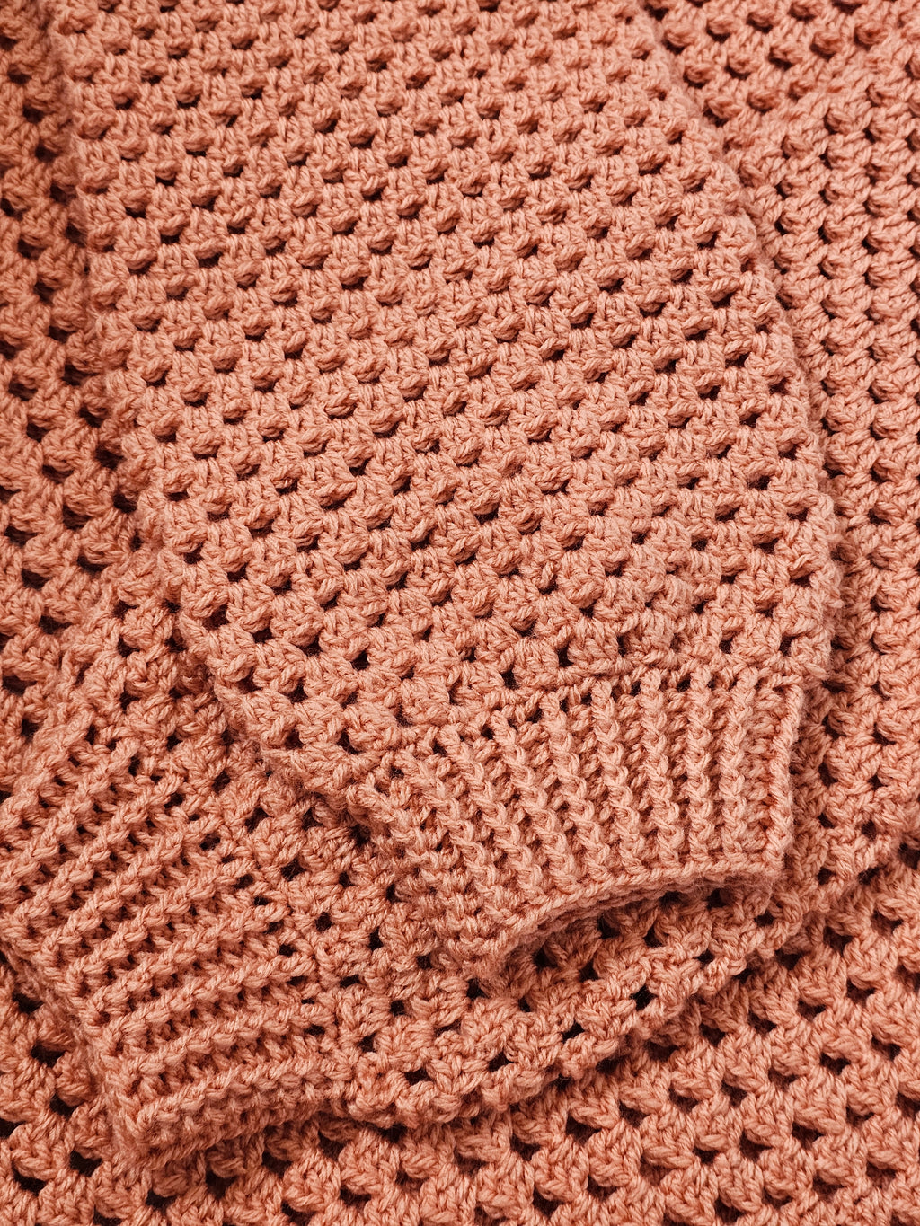 Made by Mammy Vintage Peach Crochet Jumper