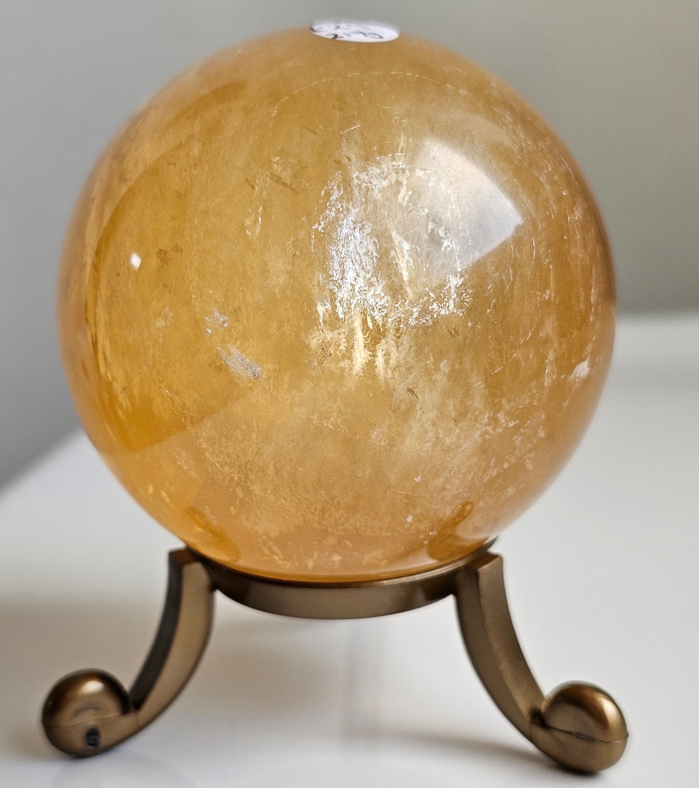 honey calcite sphere from china