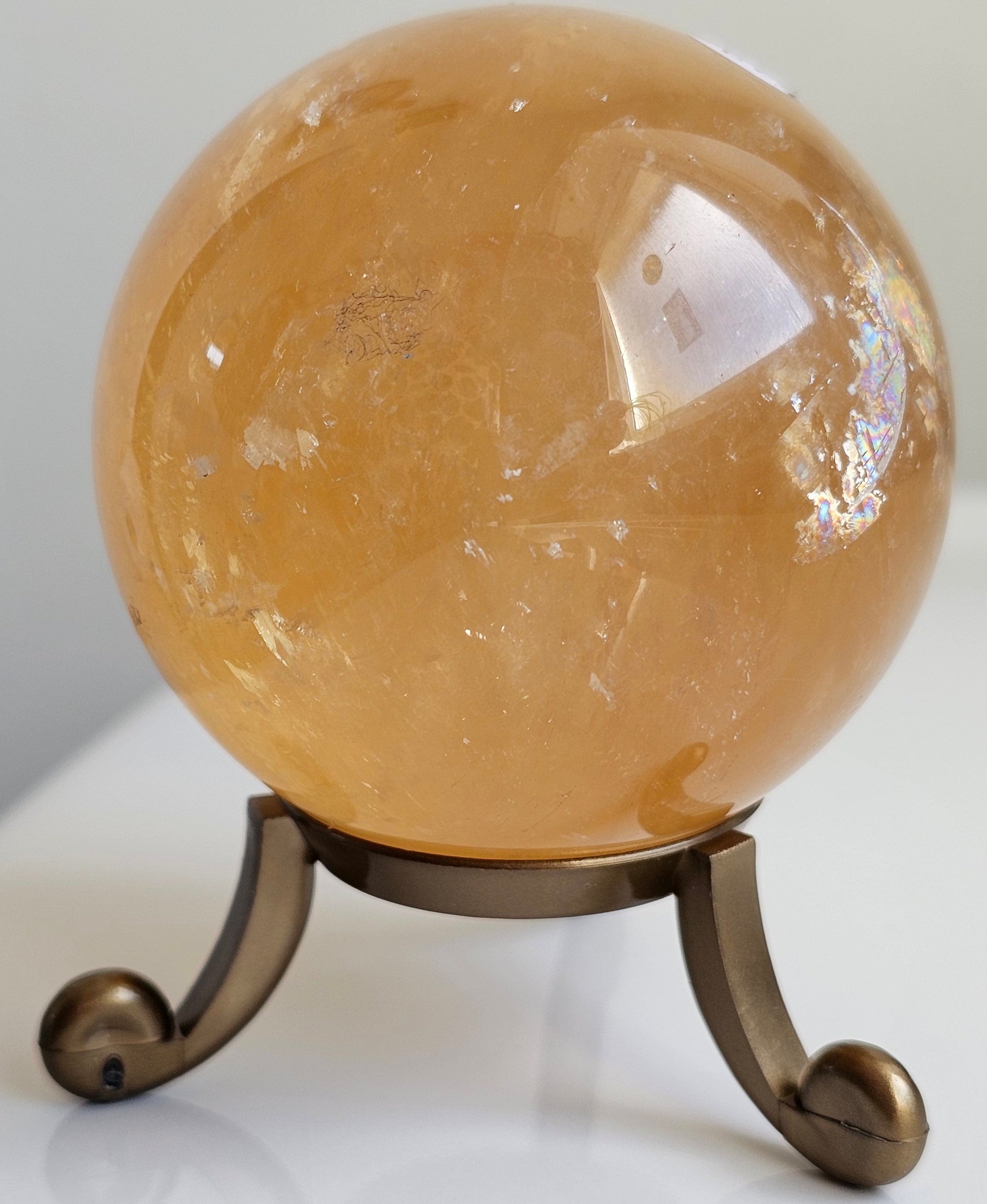 honey calcite sphere from china