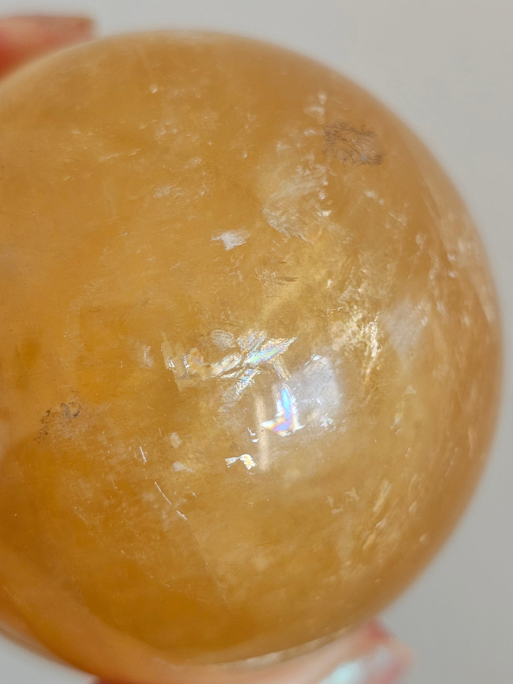 honey calcite sphere from china