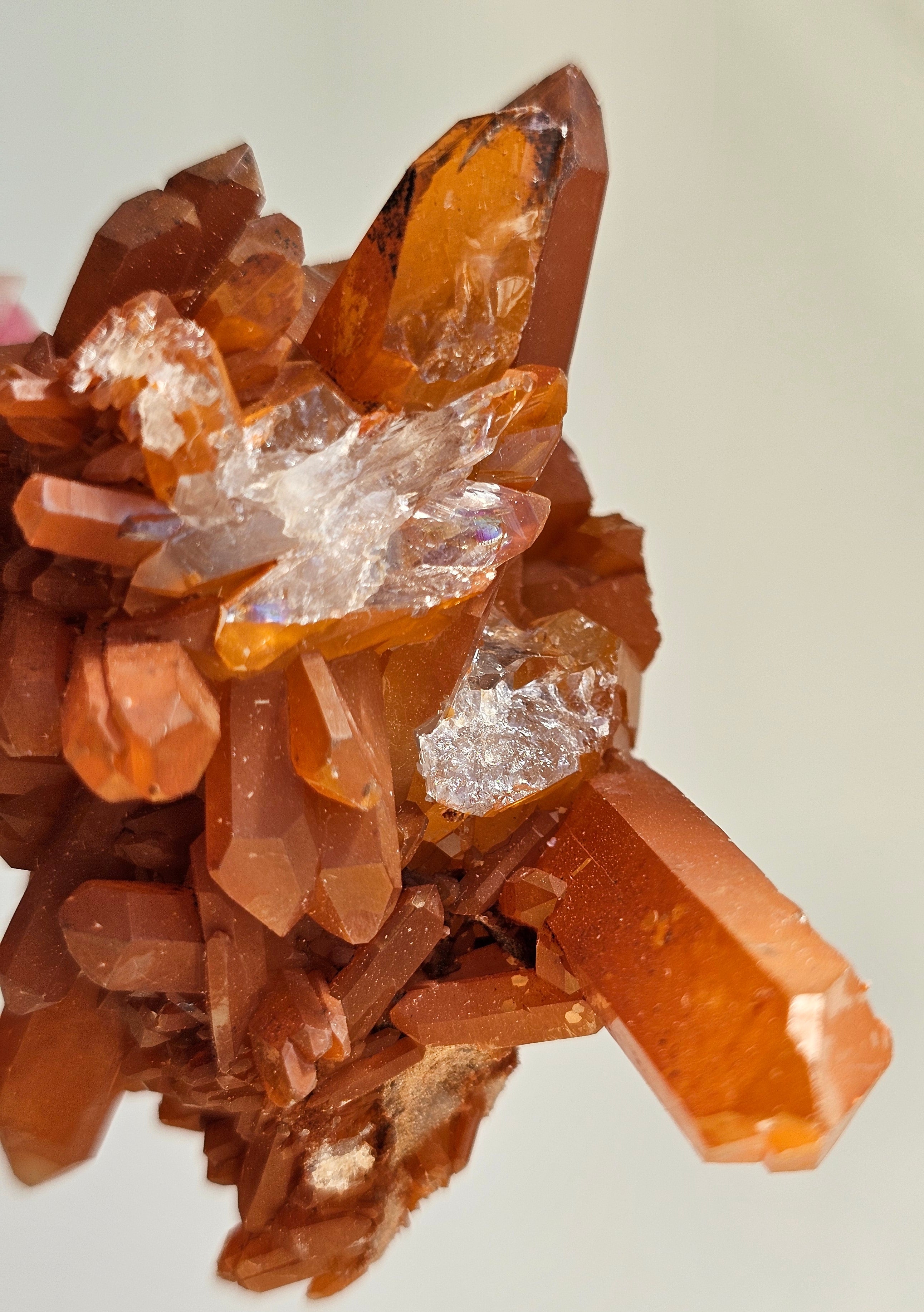 tangerine quartz cluster from brazil