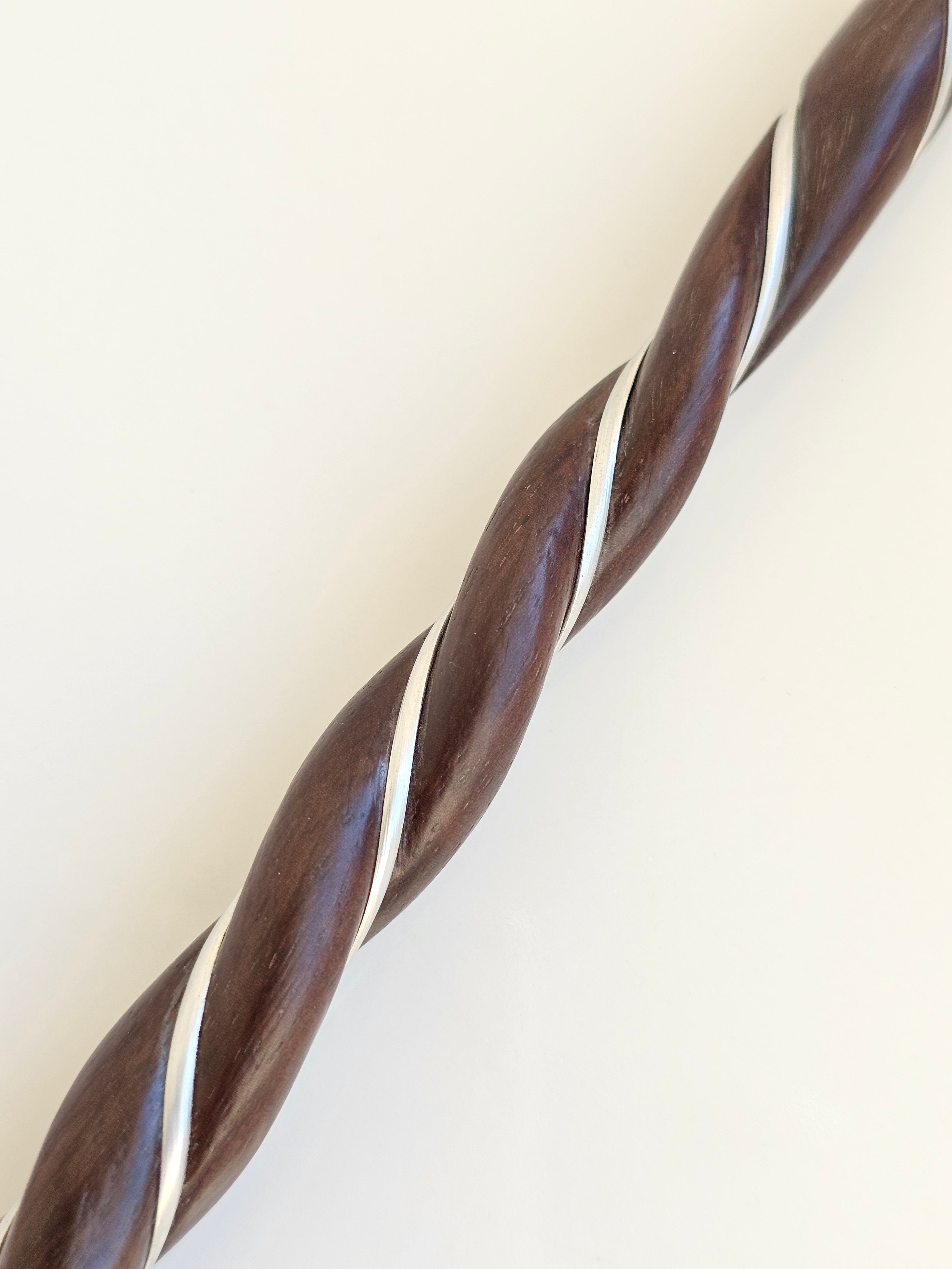 rosewood, clear quartz and rainbow moonstone wand 