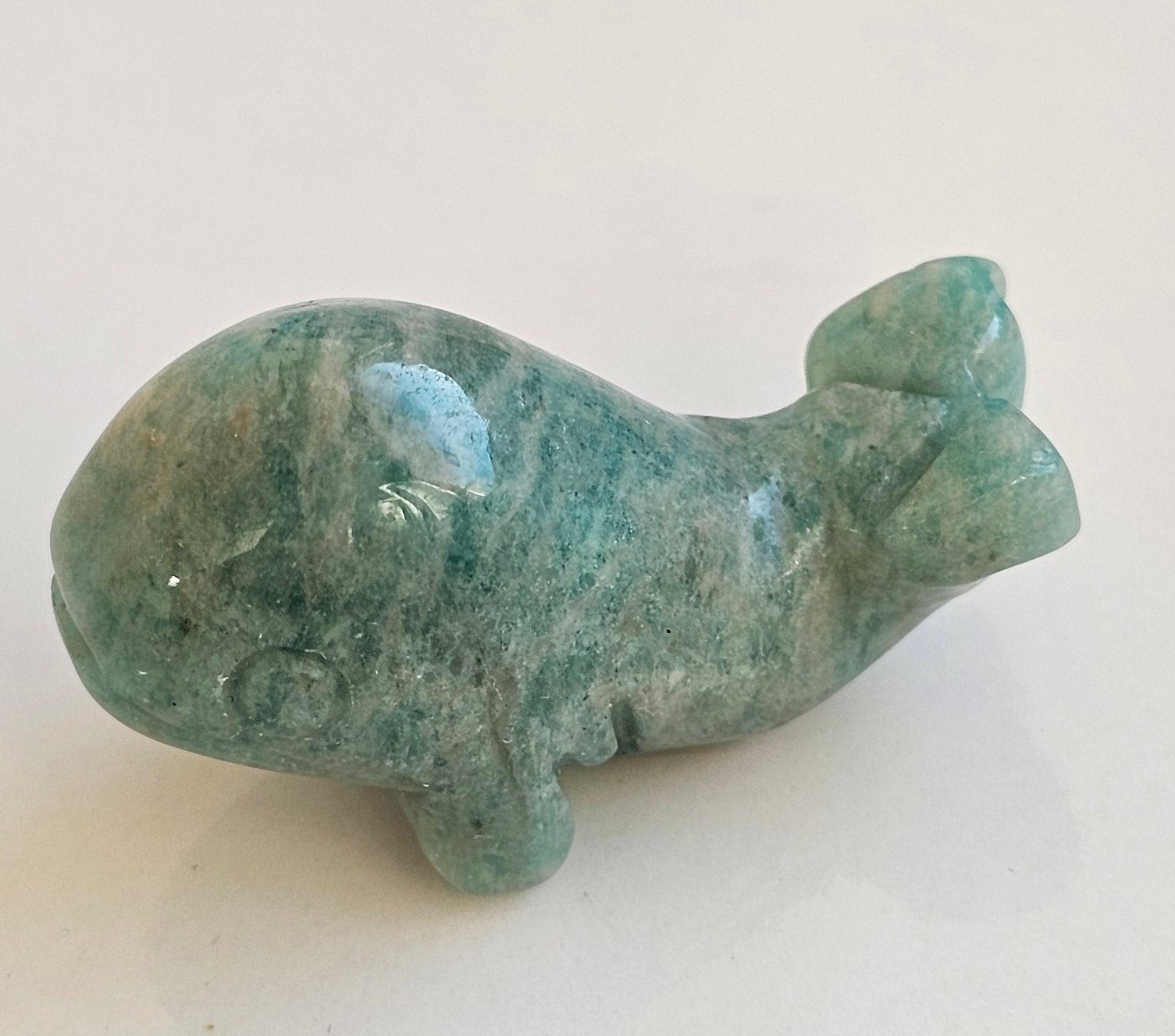 small amazonite whale carving