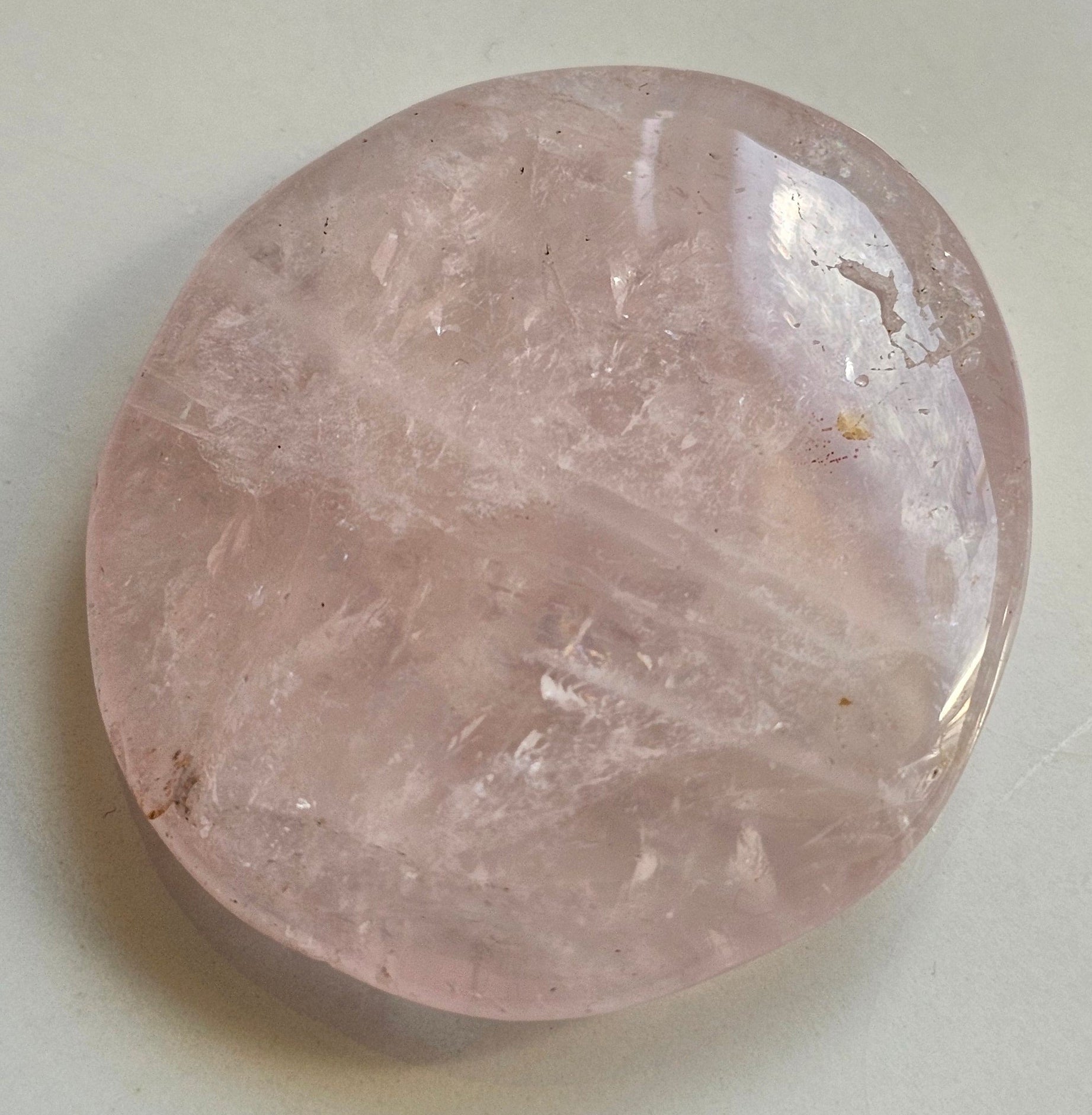 rose quartz crystal palmstone