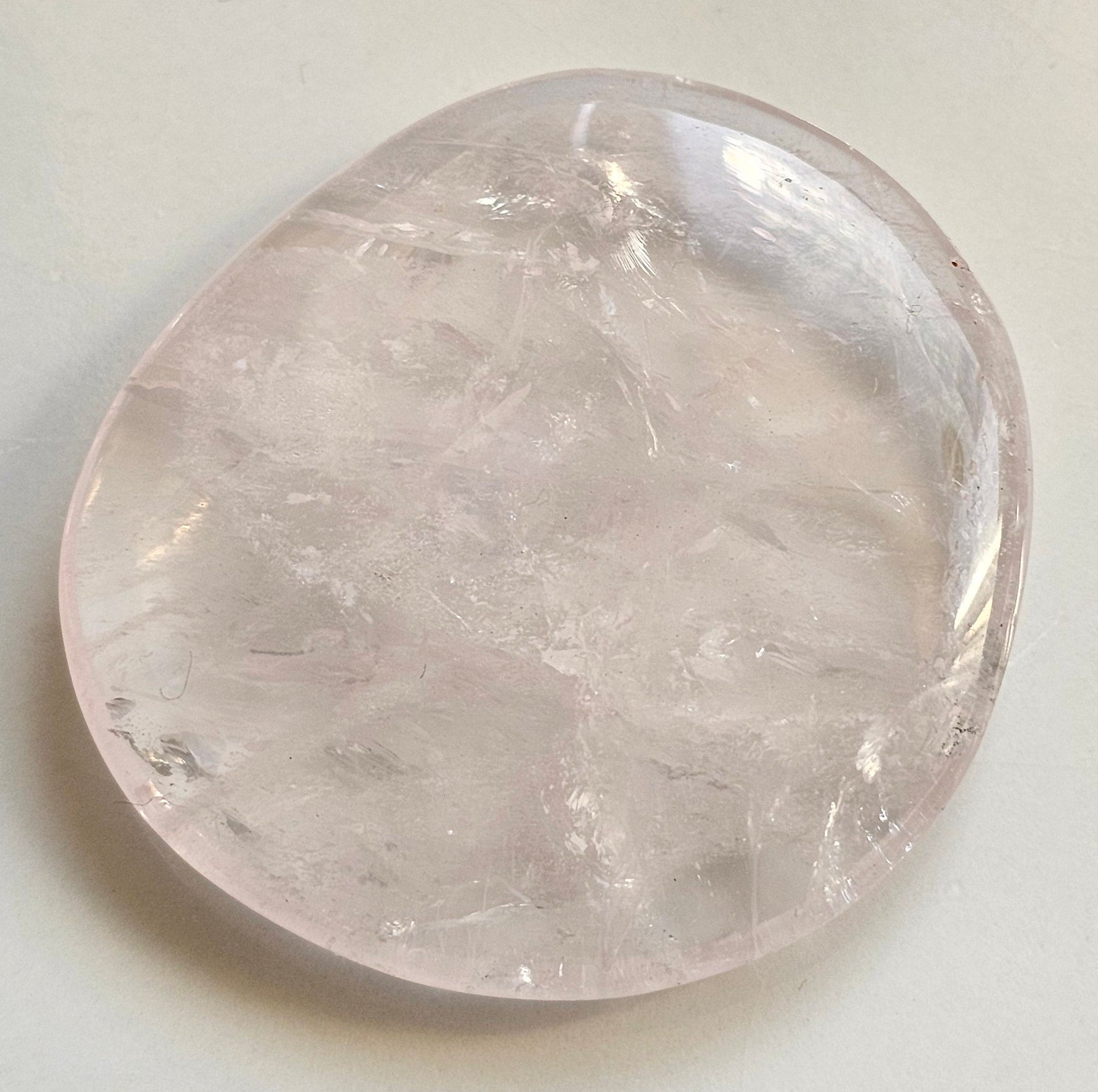 rose quartz crystal palmstone