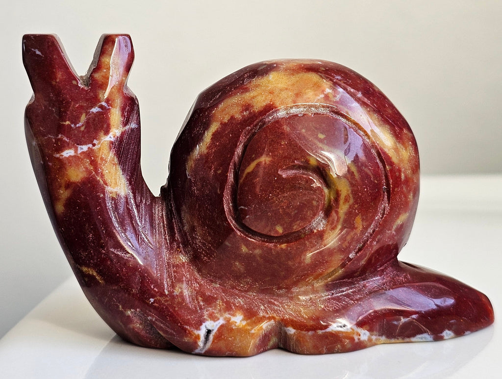 ocean jasper large snail carving
