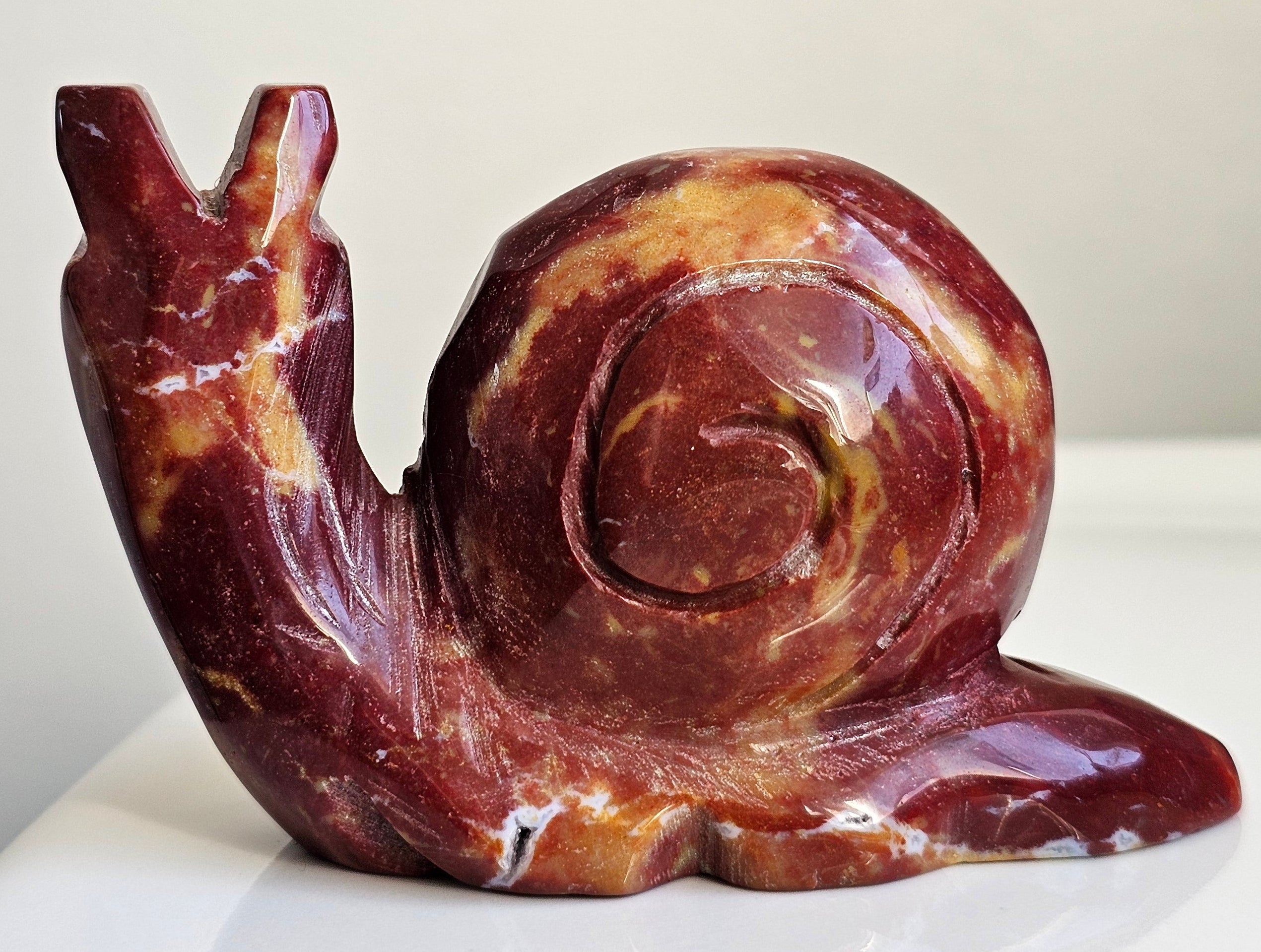 ocean jasper large snail carving