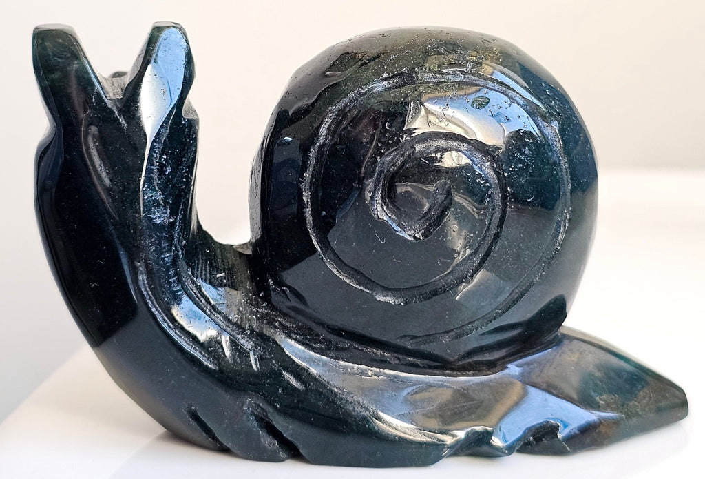ocean jasper large snail carving