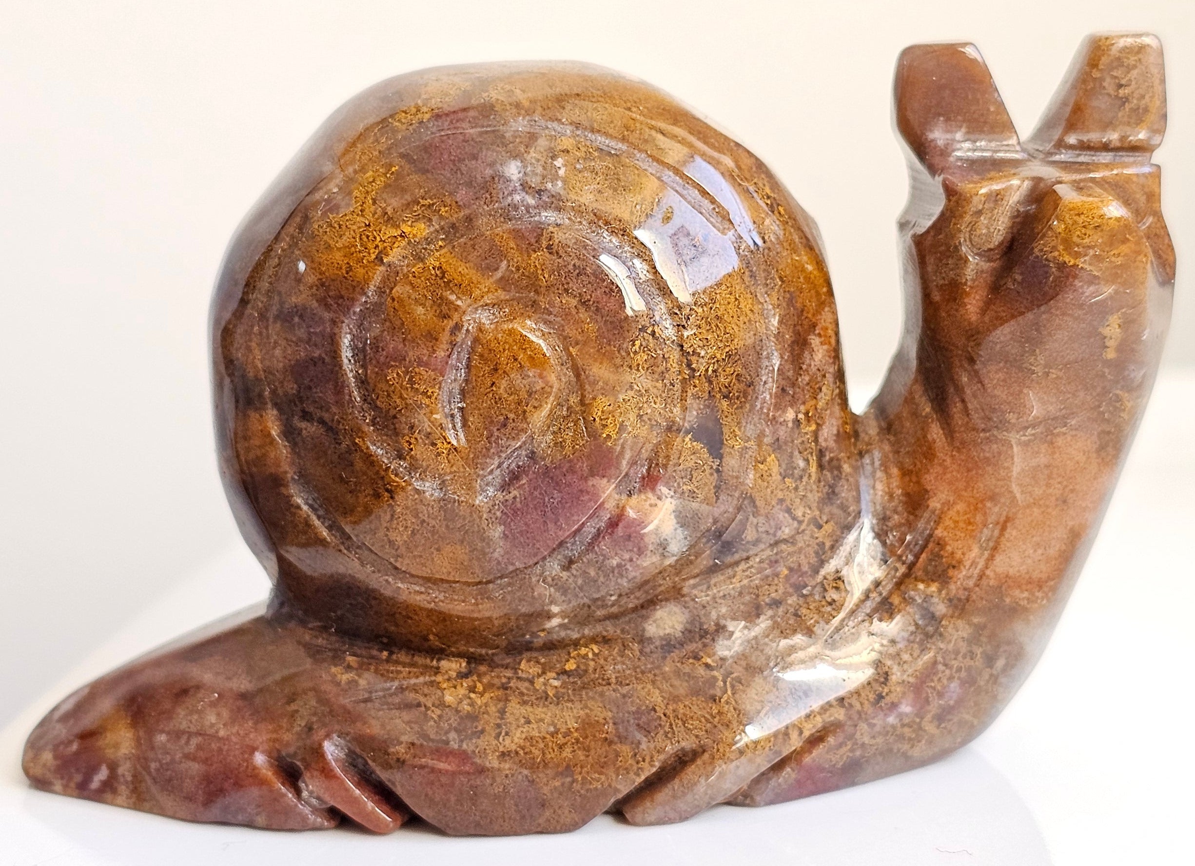 ocean jasper large snail carving