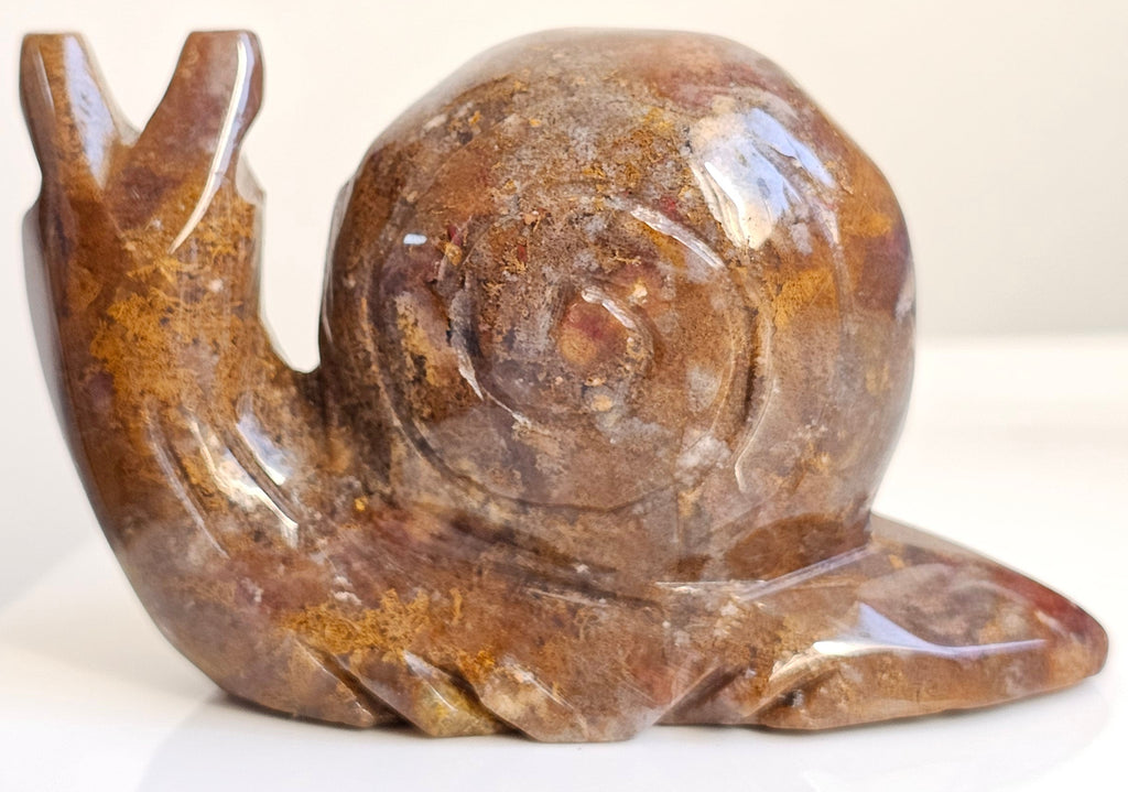 ocean jasper large snail carving