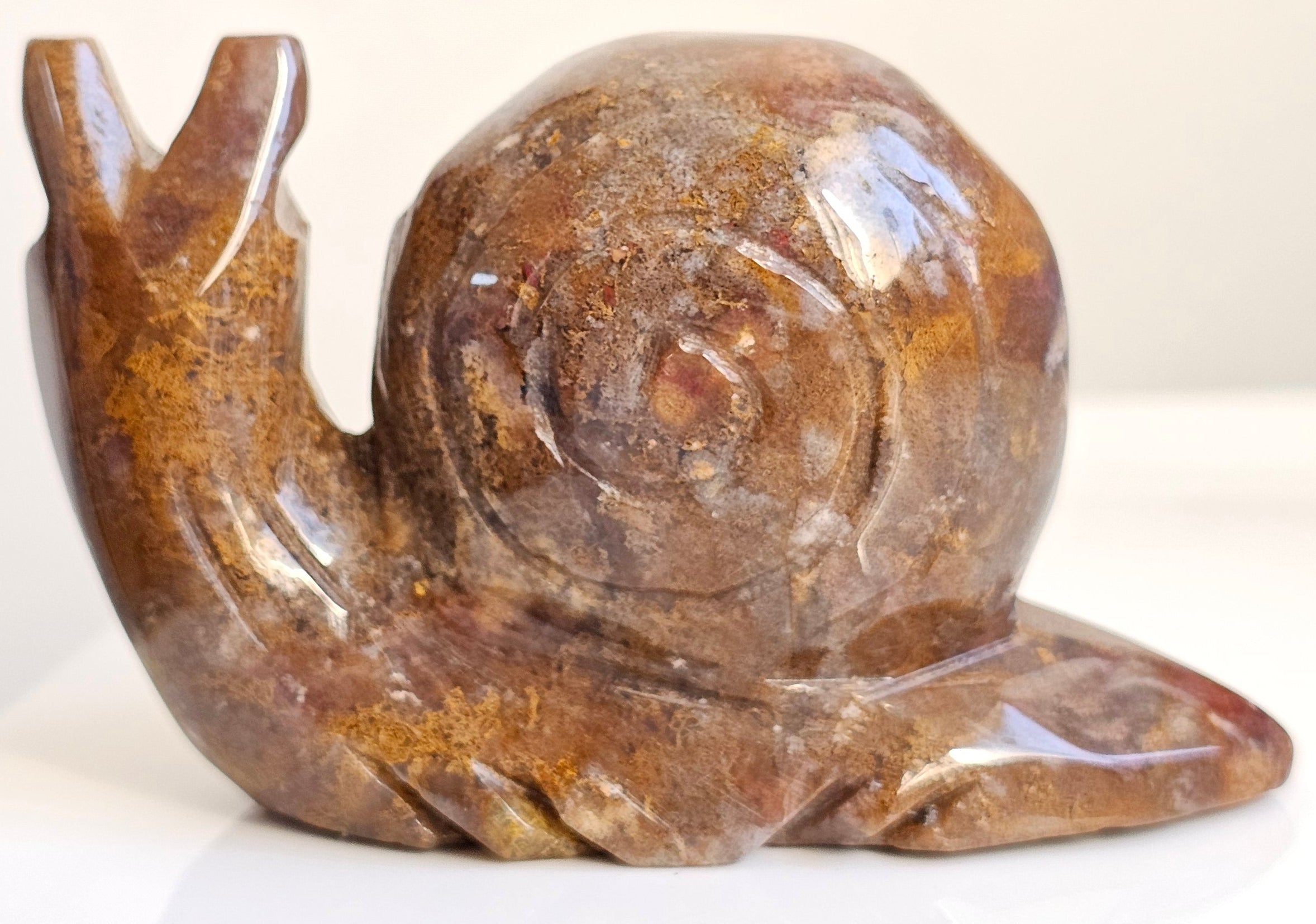 ocean jasper large snail carving