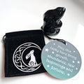 Lucky celtic hare glass figurine with pouch