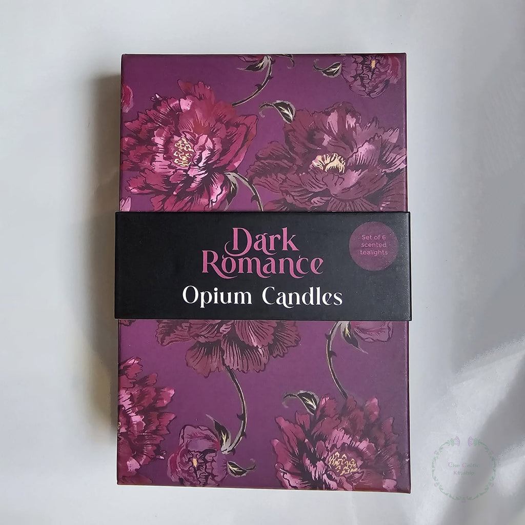 Dark Romance opium scented tealight candles in a box of six 