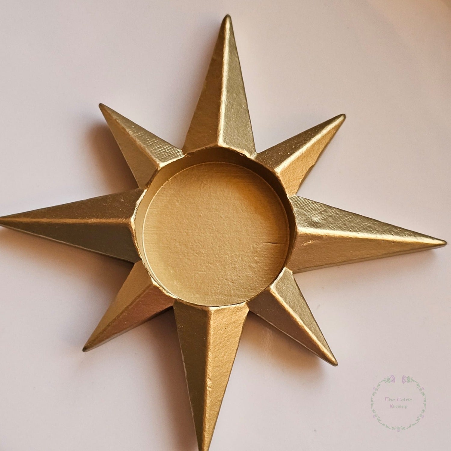 Gold star tealight candle sphere holder 