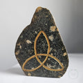 Preseli Bluestone standing stone from Wales with celtic triquetra design