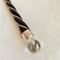 rosewood, clear quartz and rainbow moonstone wand 