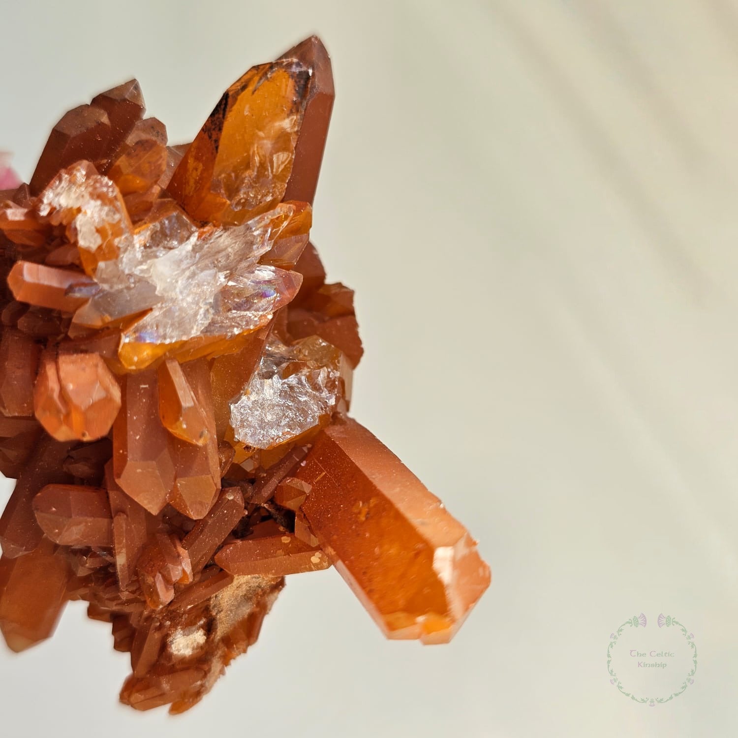 tangerine quartz cluster from brazil