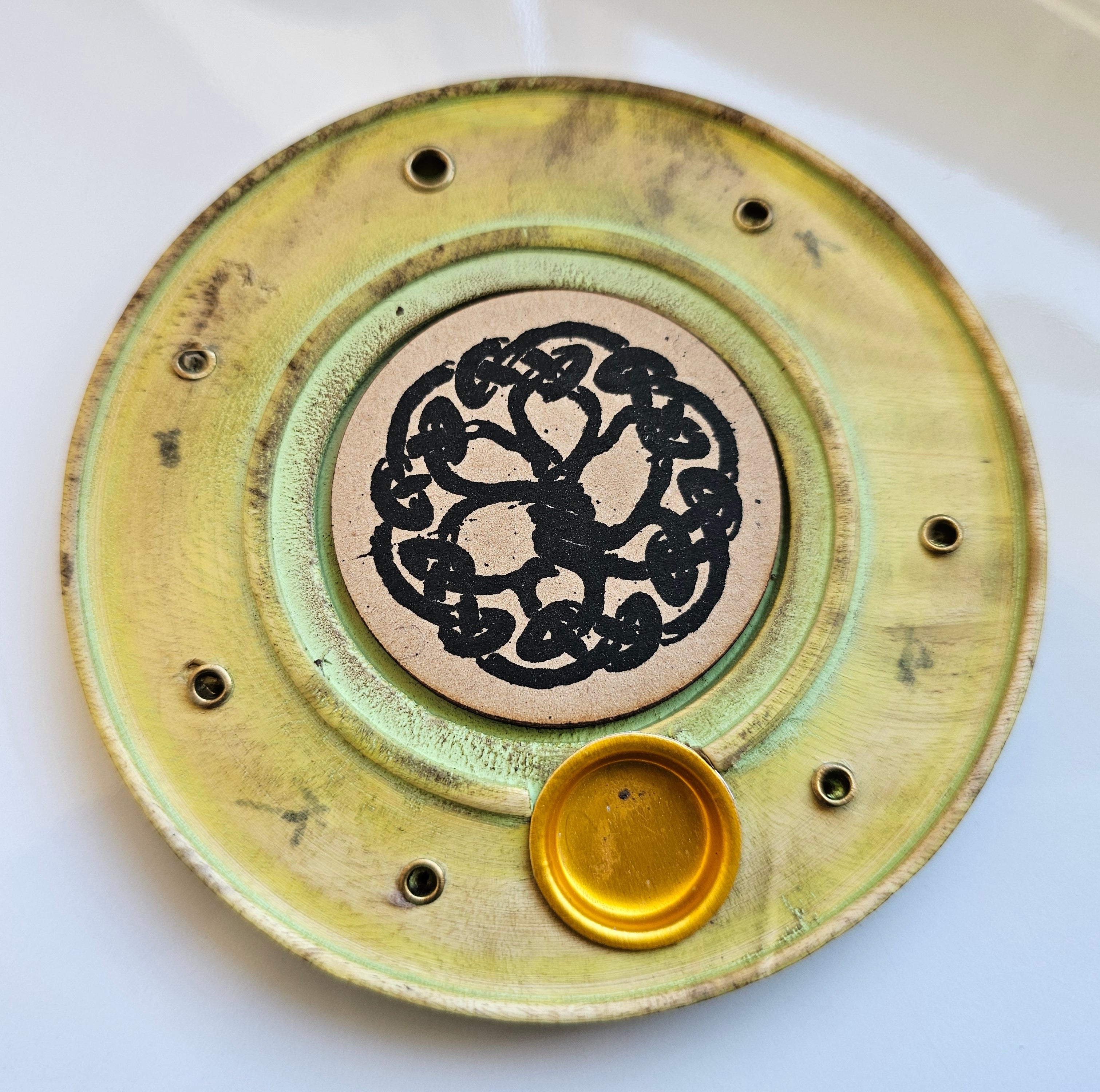 Round Wooden Incense Stick and Cone Holders