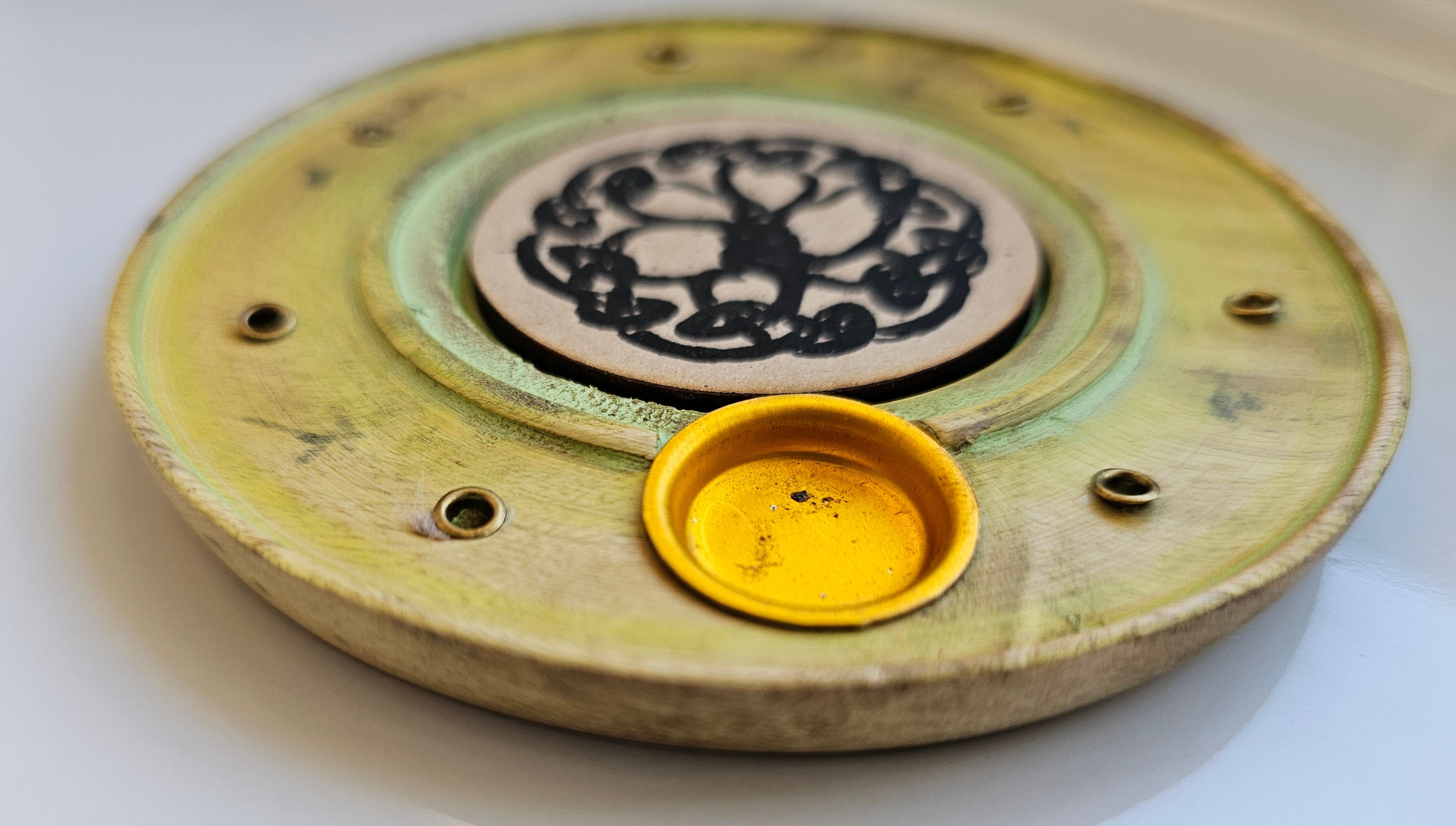 Round Wooden Incense Stick and Cone Holders